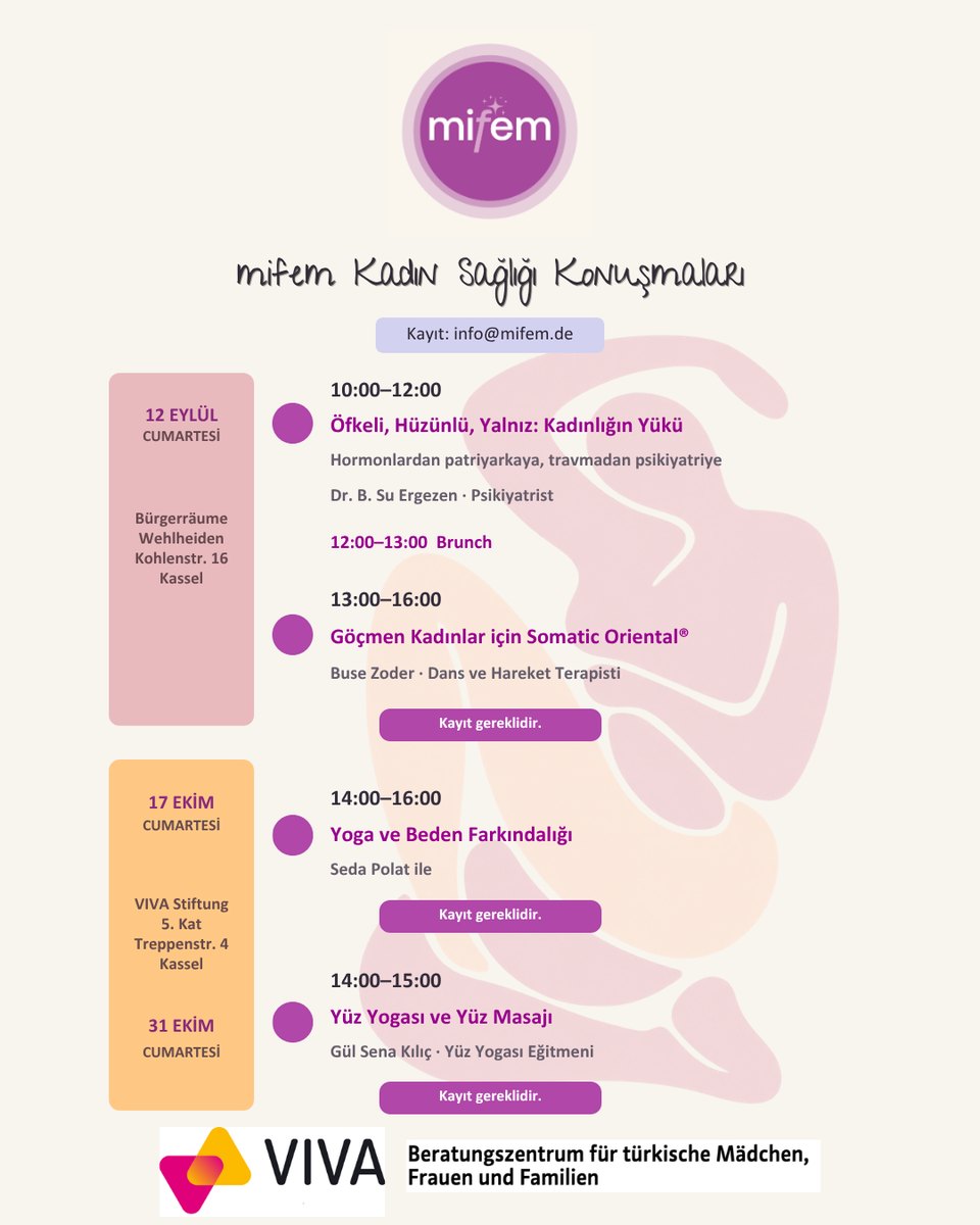 Programm der Gesundheitsseminarreihe für Migrantinnen