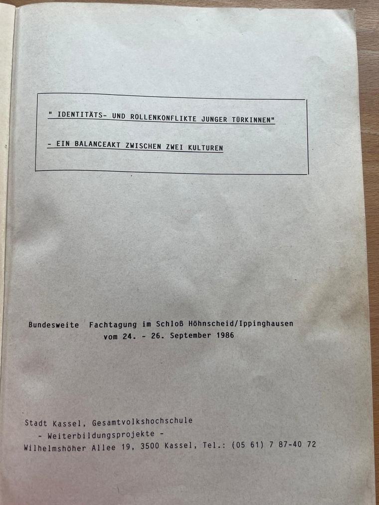 Titelblatt der Tagungsunterlagen von 1986