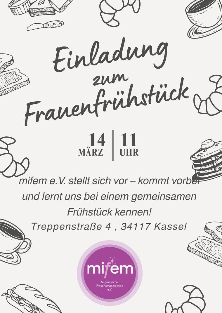 Einladungsplakat zum mifem Frauenfrühstück