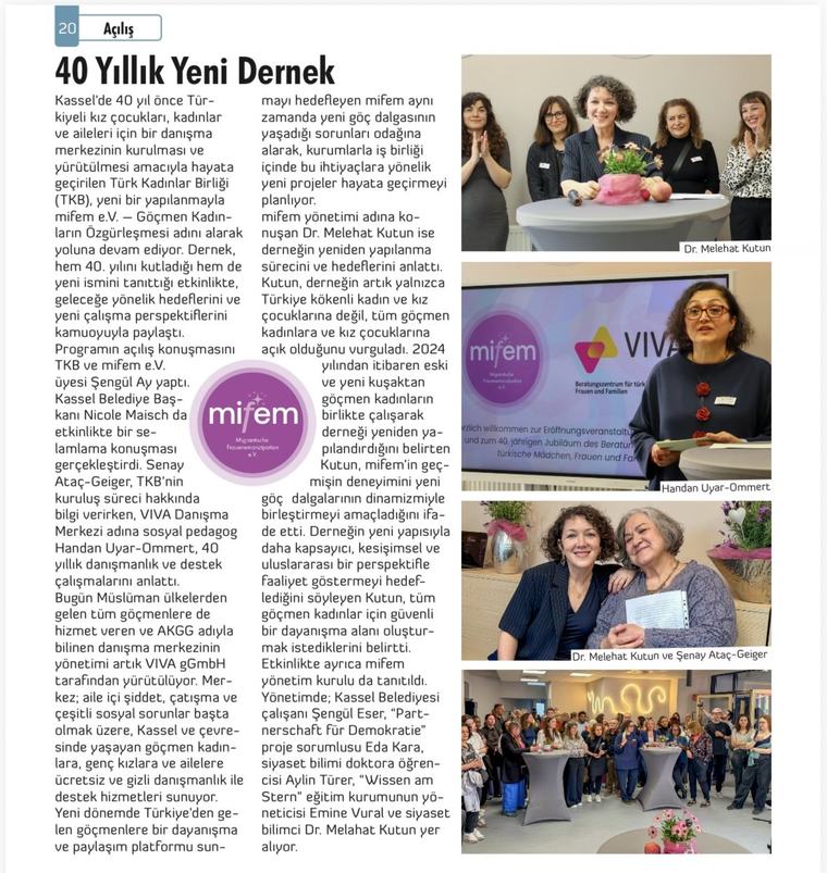 Kassel Magazin: 40 Yıllık Yeni Dernek